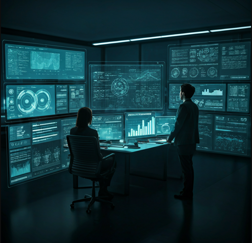 Diverse team of high-tech